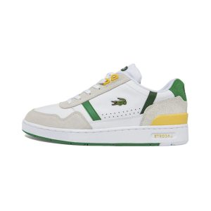 Lacoste Men’s T-Clip Sneakers “White/green/yellow”